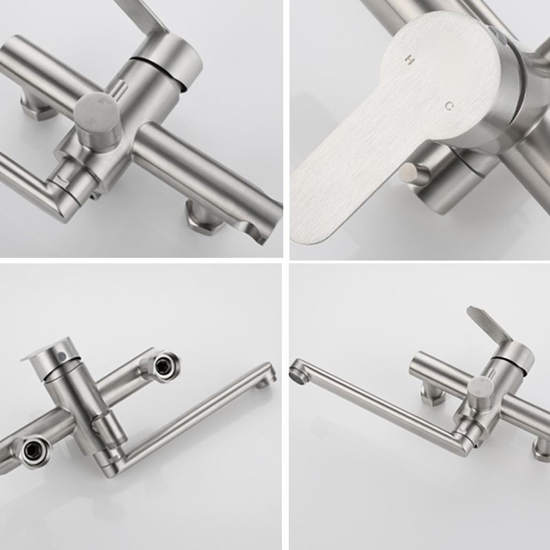 Avtoit | Wall-mounted metal bathtub filling low arch swivel bathtub mixer