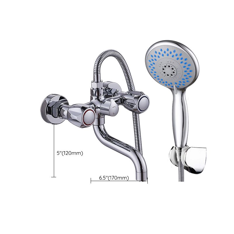 Avtoit | Chrome Bathroom Faucet Trim Wall-mounted Swing Faucet with Hand Shower