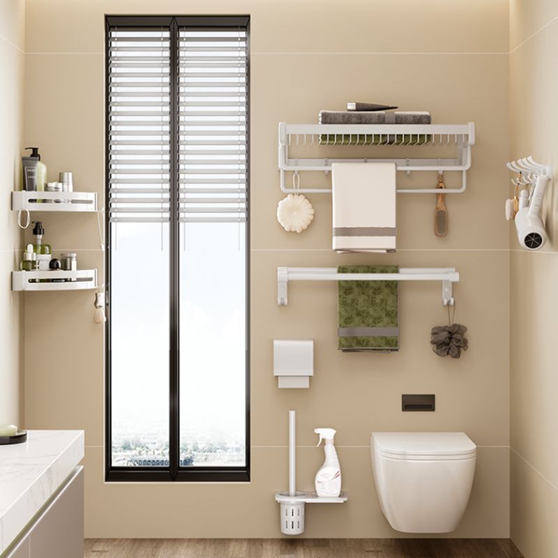 Avtoit | Contemporary bathroom accessory set made of matte stainless steel-aluminum with bathrobe hook/bath shelf