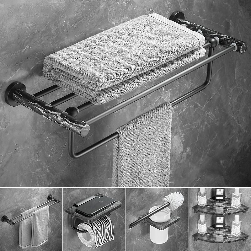 Avtoit | Metal and marble bathroom accessories as a single piece or as a set in black