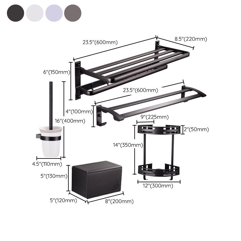 Avtoit | Modern 5-piece bathroom accessory set with triangular bath shelf