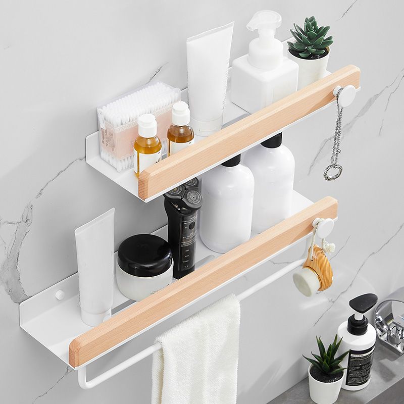 Avtoit | White 7-piece bathroom accessory set wood and metal bath set