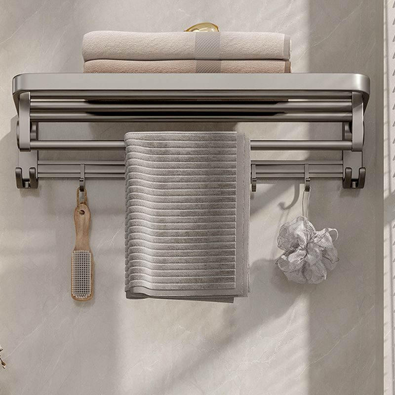 Avtoit | Modern Bathroom Accessories Set in Gray with Bathroom Shelf/Towel Holder/Robe Hooks & Paper Holder