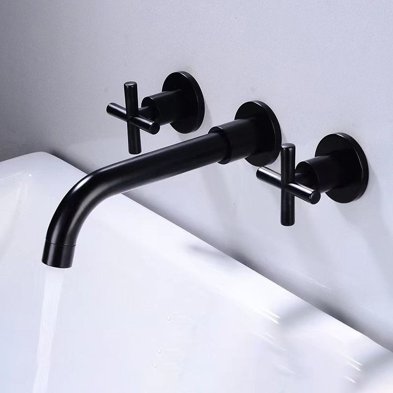 Avtoit | Modern 1- or 2-Handle Bathroom Sink Faucet Round Wall-Mounted Bathroom Faucet.