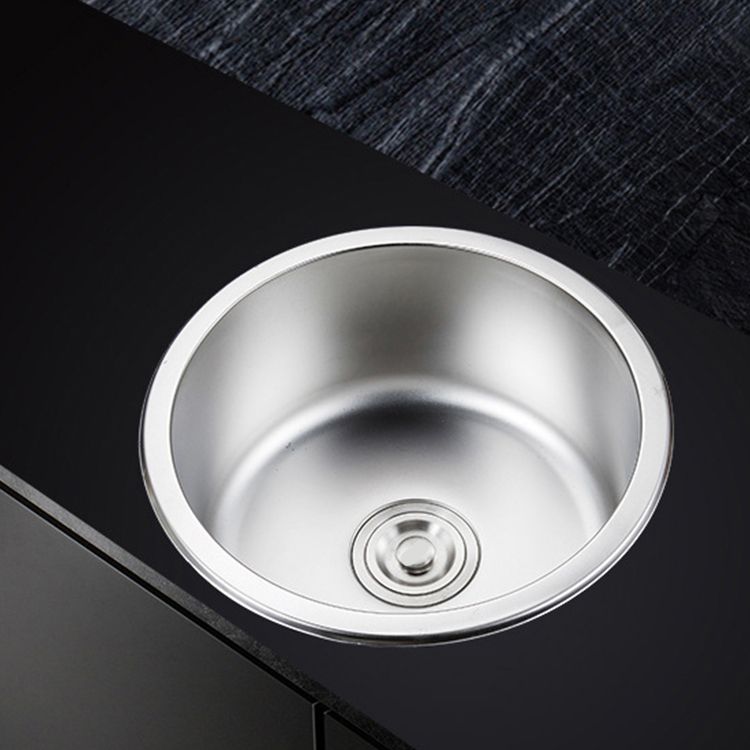 Avtoit | Round Single Bowl Kitchen Sink Stainless Steel Sink with Drain Strainer Set