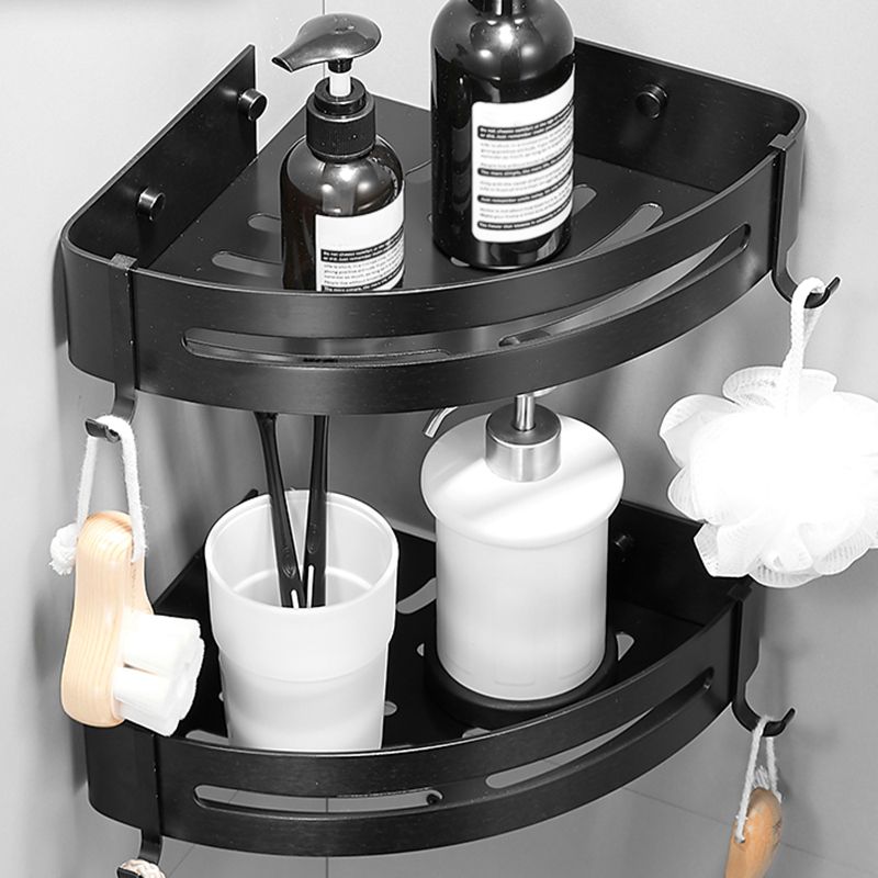 Avtoit | Black/Silver Bath Set Modern 1/2/3-Piece Anti-Rust Bath Rack
