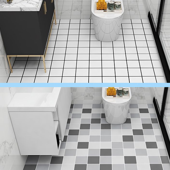 Avtoit | Modern Vinyl Floor Planks Peel & Stick Grid Print PVC Flooring