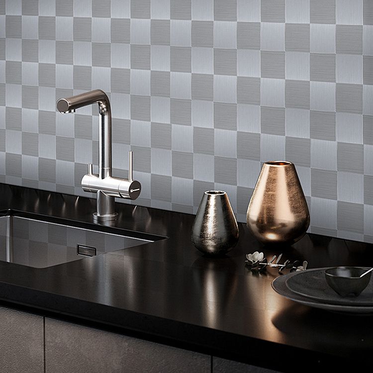Avtoit | Subway Tile Wallpaper Contemporary Peel and Stick Wall Tile with Metal Look