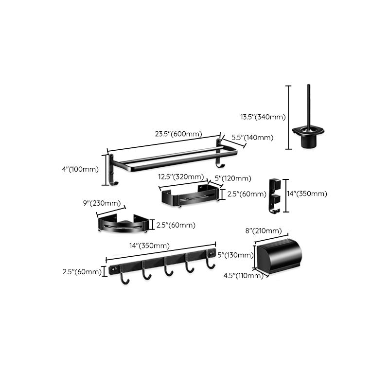 Avtoit | Modern Aluminum Bathroom Hardware Set Black Bathroom Accessories Set