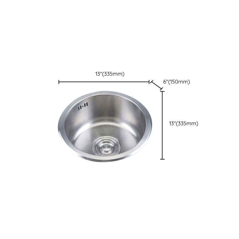 Avtoit | Round Stainless Steel Kitchen Sink with Drain Assembly Built-in Sink