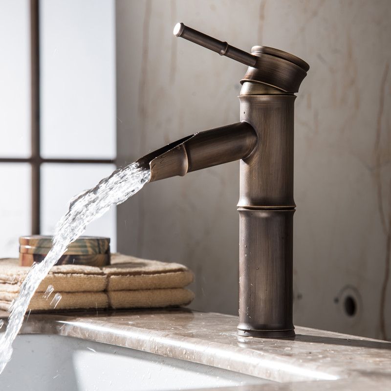 Avtoit | Farmhouse-style vessel sink bathroom faucet round brass faucet