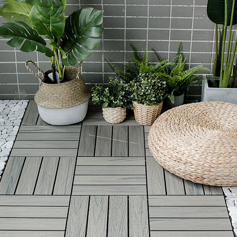 Avtoit | Square Patio Tiles Interlocking Striped Pattern Deck Board