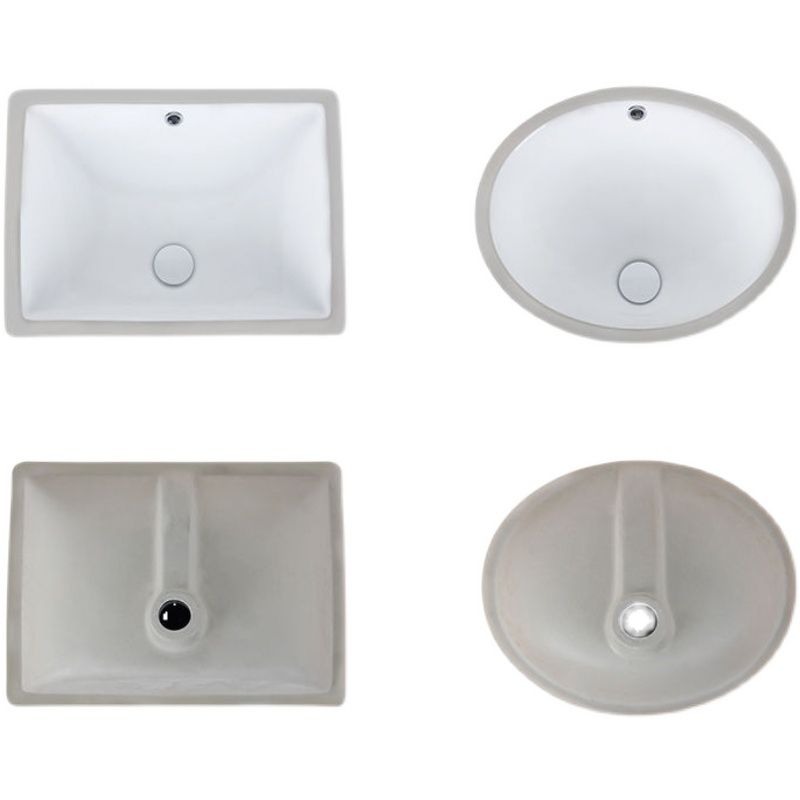 Avtoit | Modern Under-mount Sink Oval Porcelain with Pop-Up Drain Sink