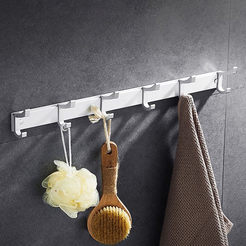 Avtoit | Contemporary silver metal bathroom accessory set with towel rack