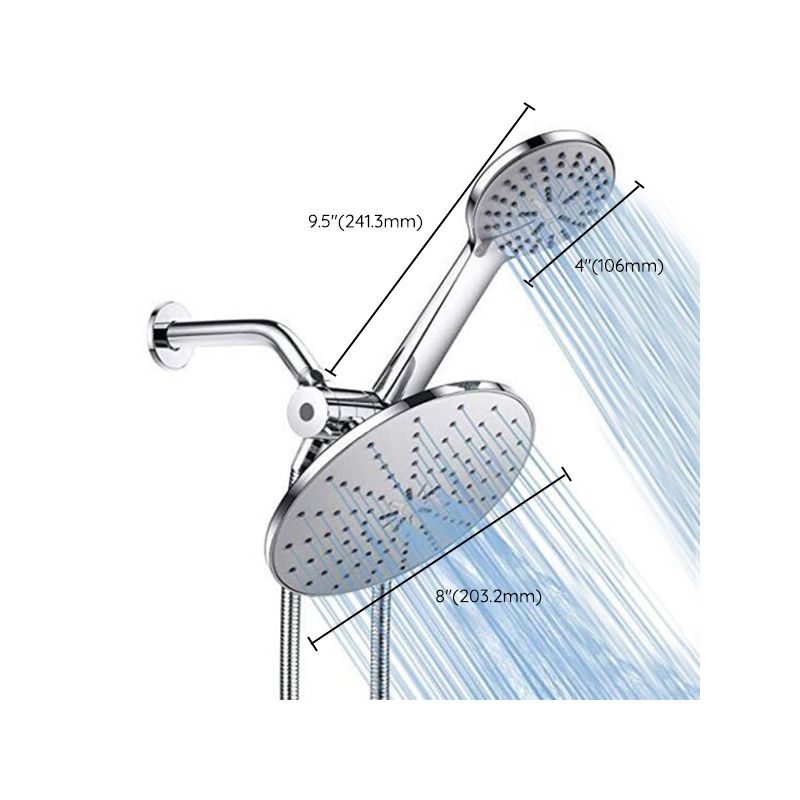 Avtoit | Wall Mounted Round Shower Modern Style Metal Double Shower Heads