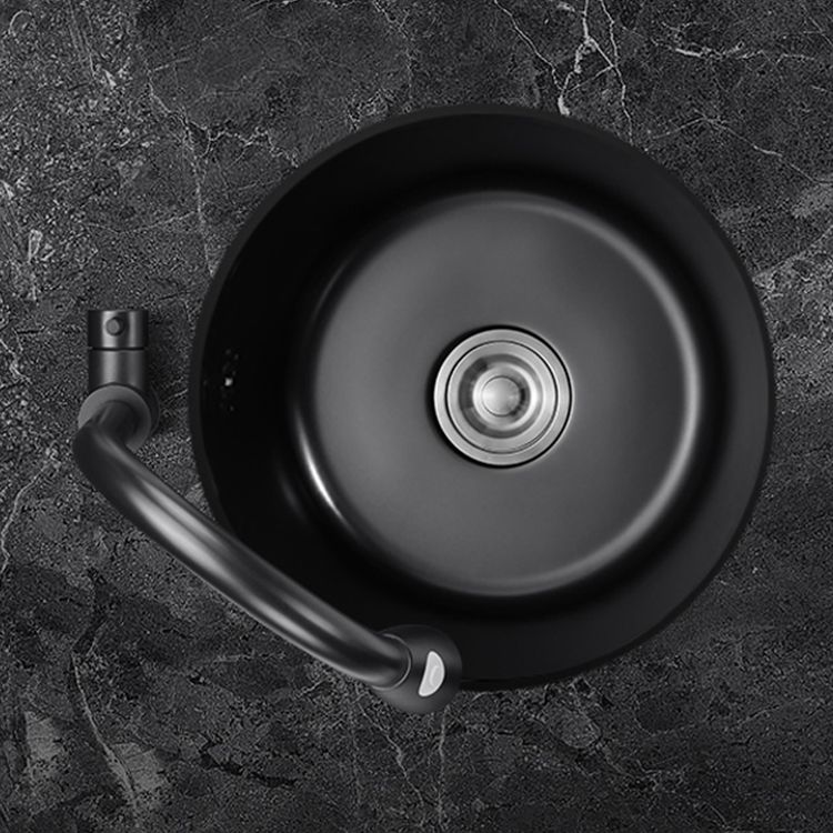 Avtoit | Single Bowl Kitchen Sink Round Stainless Steel Sink with Drain Basket Kits