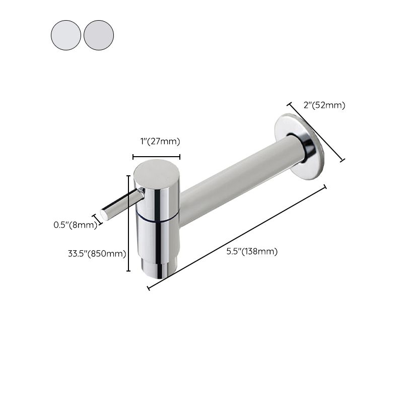 Avtoit | Contemporary Wall-Mounted Bathroom Faucet Single Hole Low Arc Solid Brass Circular Faucet