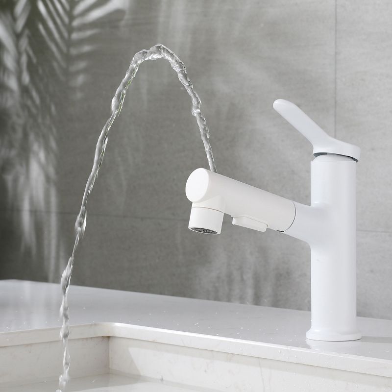 Avtoit | Modern Extendable Sink Faucet Bathroom Faucet Brass 1 Handle Sink Faucet with Water Hose
