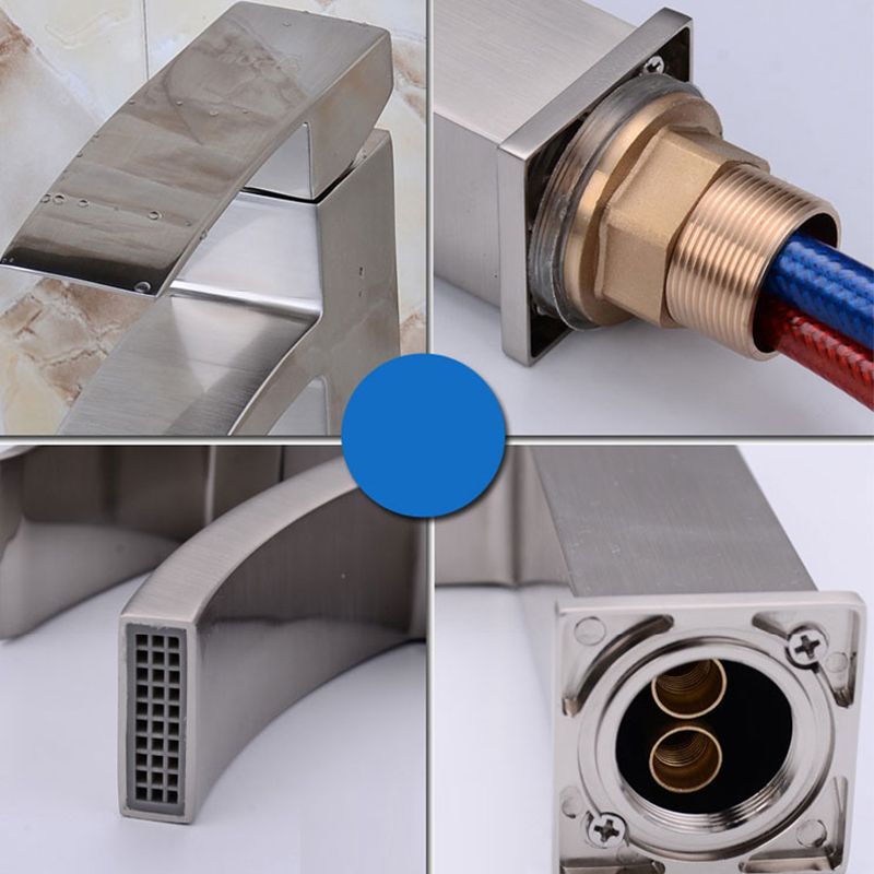 Avtoit | Cubic Chrome Bathroom Faucet Low Arc Single Lever Basin Faucet