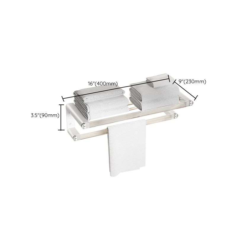 Avtoit | White Bathroom Accessory Set Metal & Acrylic Bathroom Set with Bath Shelf/Towel Hook