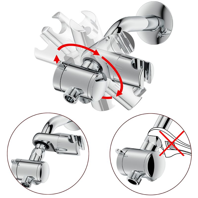 Avtoit | Contemporary Shower Combo Dual Shower Head Chrome Ceiling Mounted Round Shower Head