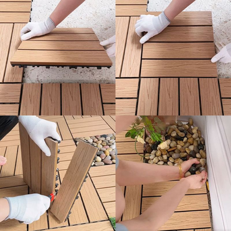 Avtoit | Modern Style Square Wood Floor Corrosion-Resistant Outdoor Wood Floor