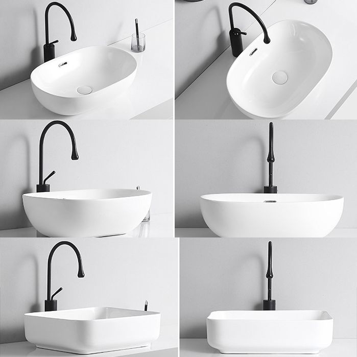 Avtoit | Modern Vessel Sink Porcelain Rectangular Vessel Sink (Not Including Faucet)
