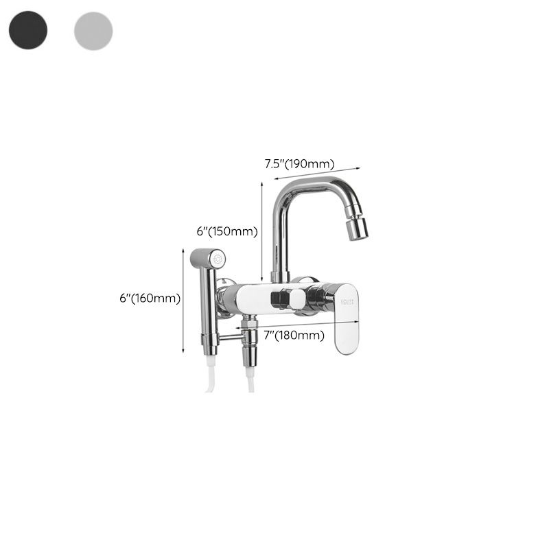 Avtoit | Metal Bathtub Faucet Trim Contemporary Lever Handle Bathtub Faucet Trim
