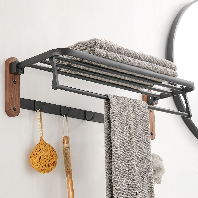 Avtoit | Solid Wood Bathroom Accessories Set Folding Metal Bathroom Accessories