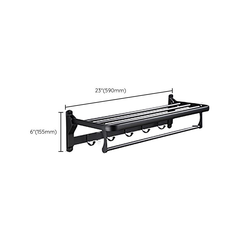 Avtoit | Contemporary Bathroom Accessory Set Black Surface Bathrobe Hook/Towel Ring Bar