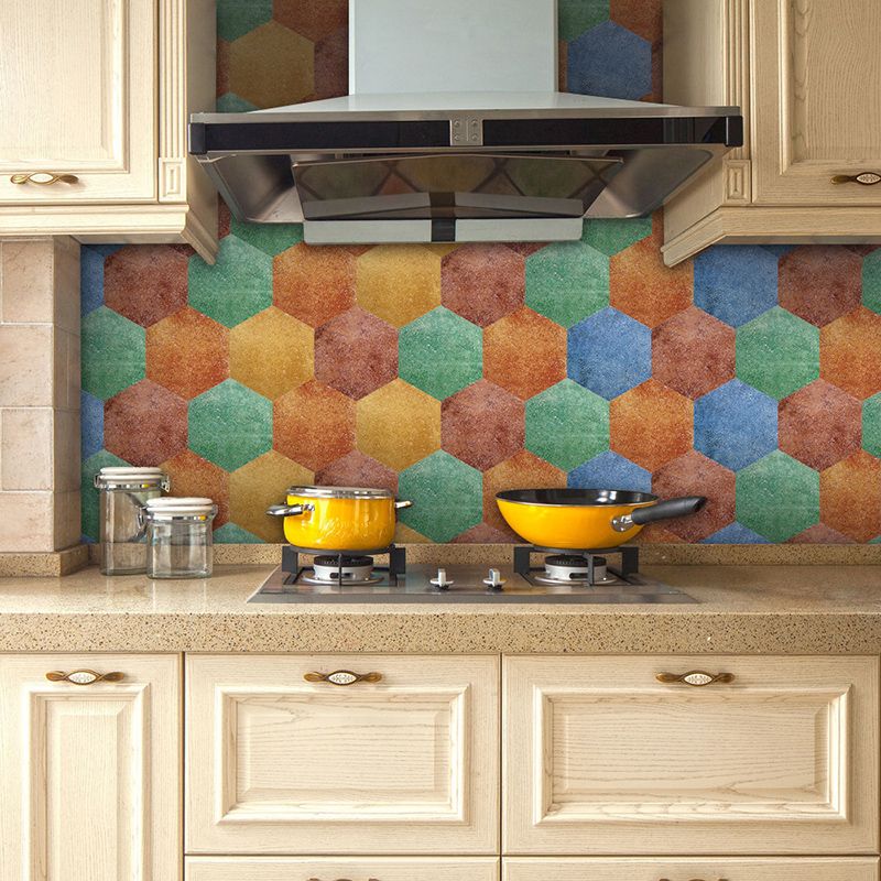 Avtoit | Peel & Stick Tiles Stain Resistant Hexagonal Plastic Peel & Stick Tiles 20-Pack