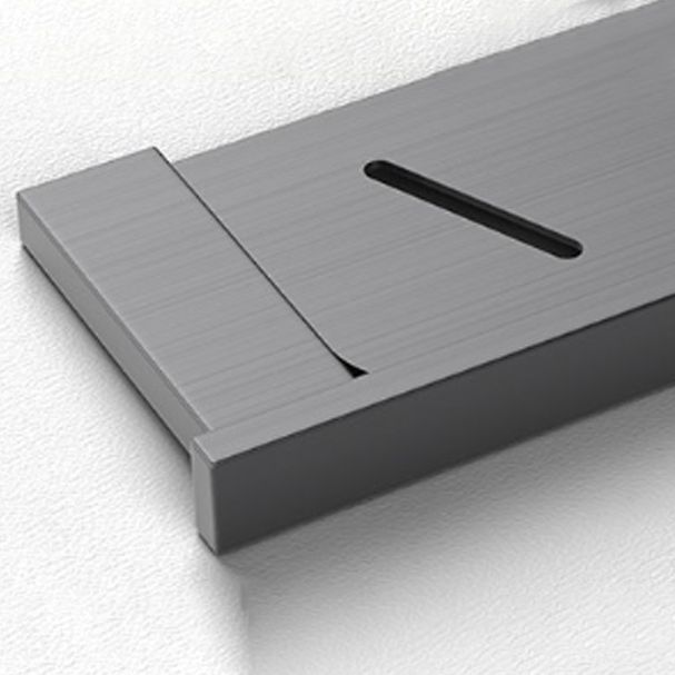 Avtoit | Gray contemporary bathroom accessory set Brushed gray bath shelf/toilet paper holder/towel bar
