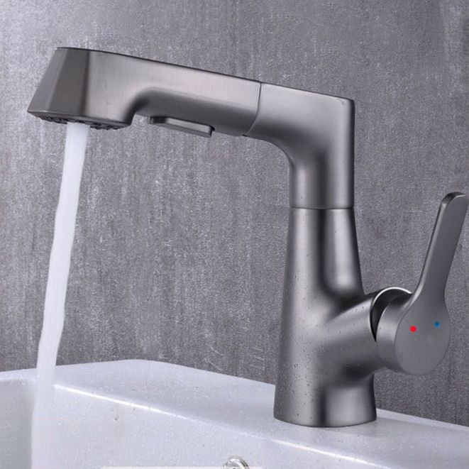 Avtoit | Modern Vessel Sink Faucet Copper Single Handle Pull Down Low Arc Vessel Faucet
