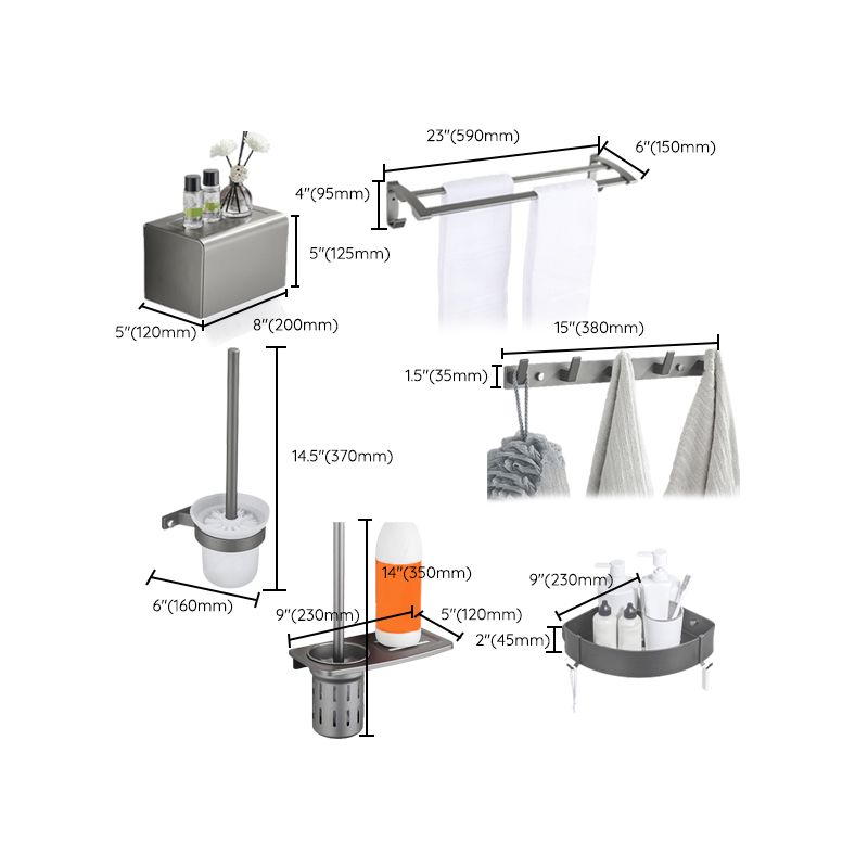 Avtoit | Modern Chrome Bathroom Accessories Set Aluminum Bathroom Fixtures Set