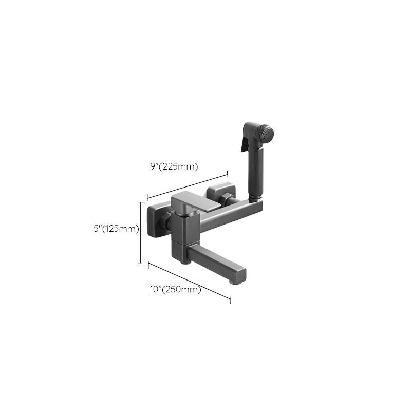 Avtoit | Modern Bathtub Faucet Copper with Handheld Shower Wall-Mounted Bathtub Filler