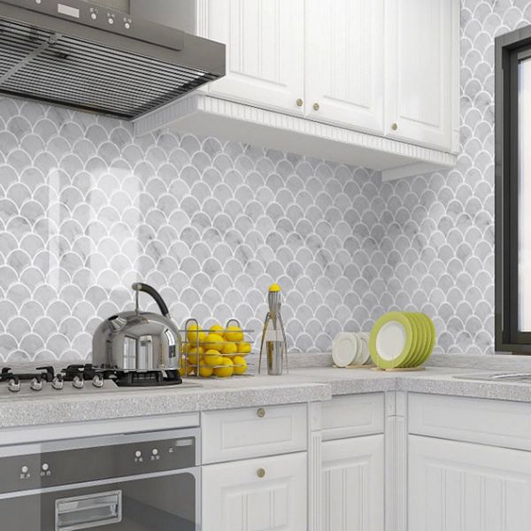 Avtoit | Fish scale Peel & Stick field tile square plastic Peel & Stick mosaic tile