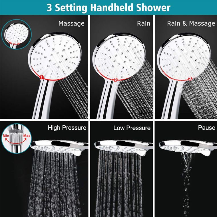 Avtoit | Square Dual Shower Head Traditional Wall Mounted Metal Dual Shower Head