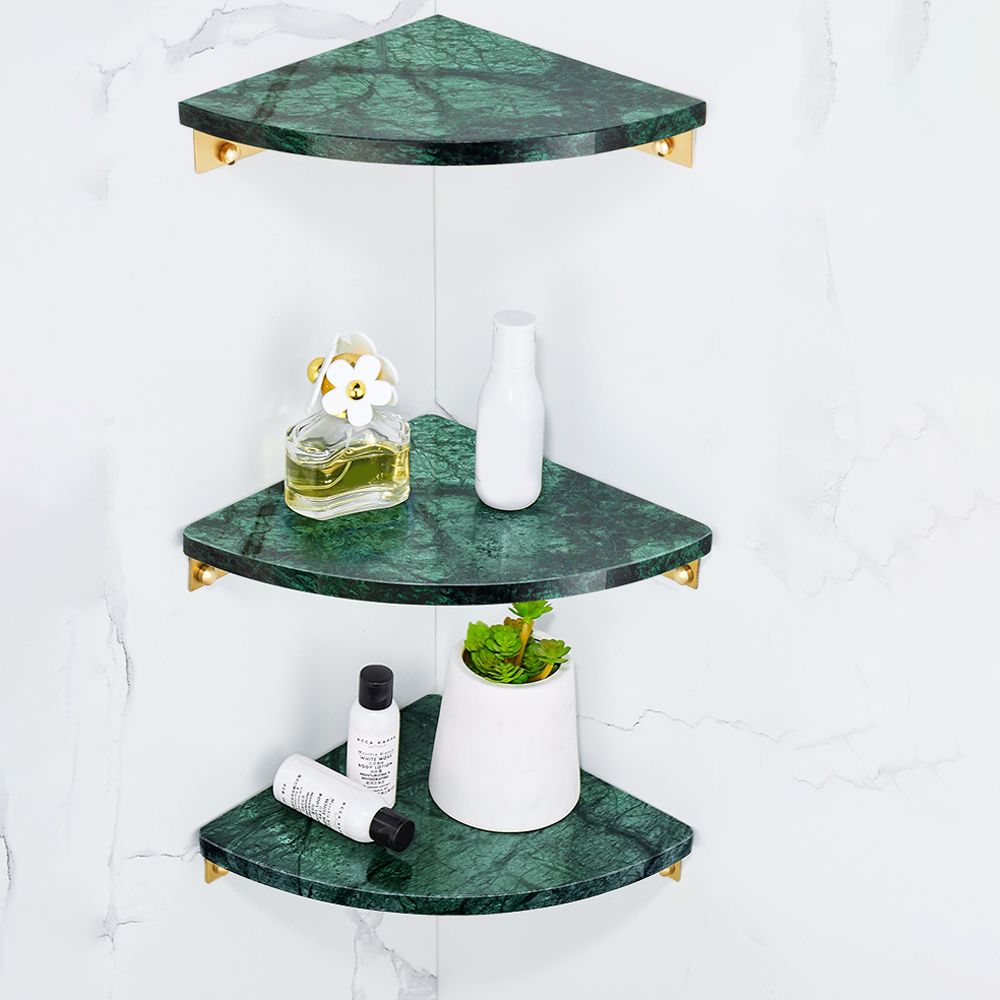Avtoit | 2-piece Bathroom Hardware Set Metal and Marble Bathroom Shelf Set