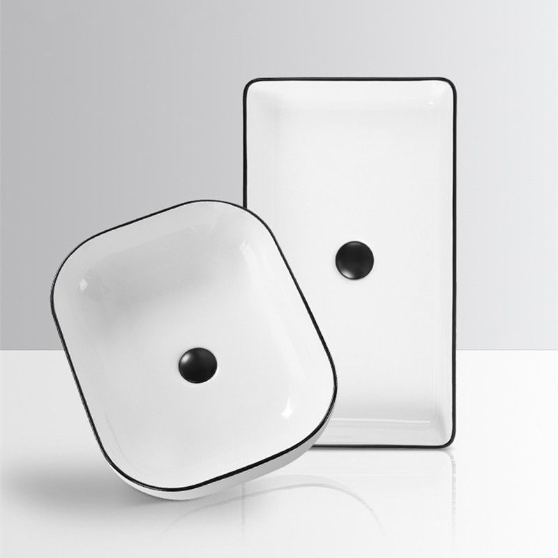 Avtoit | Contemporary sink with pop-up drain porcelain rectangular basin