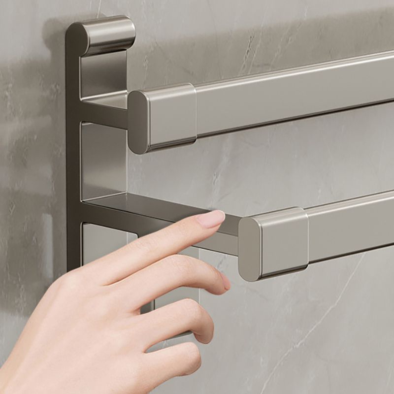 Avtoit | Gray Bathroom Accessory Set Contemporary Style Aluminum Towel Bar