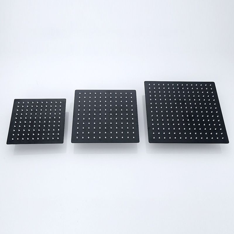 Avtoit | Black Square Fixed Shower Head Modern Style Wall Mounted Shower Head