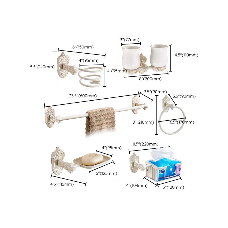 Avtoit | Traditional Bath Accessories Set White Bathroom Accessories Hardware Set