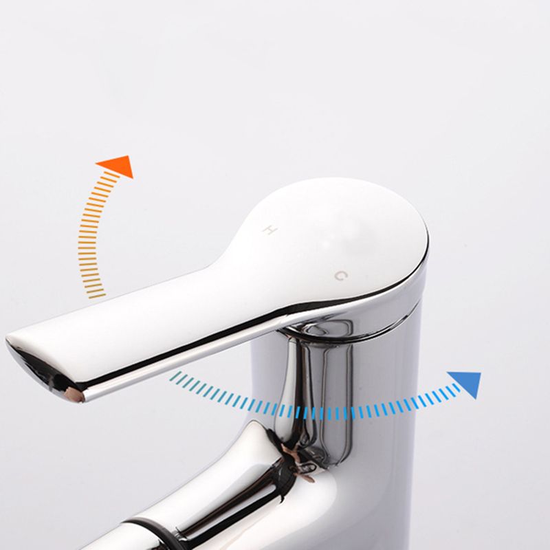 Avtoit | Round contemporary bathroom faucet with lever handle and single hole installation