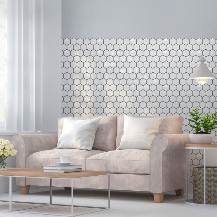 Avtoit | Square Peel and Stick Back Wall Modern Plastic Peel and Stick Back Wall