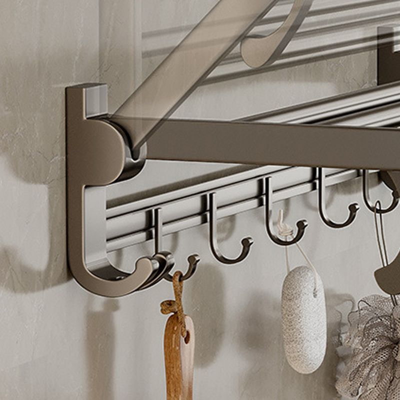 Avtoit | Modern Bathroom Accessories Set in Gray with Bathroom Shelf/Towel Holder/Robe Hooks & Paper Holder