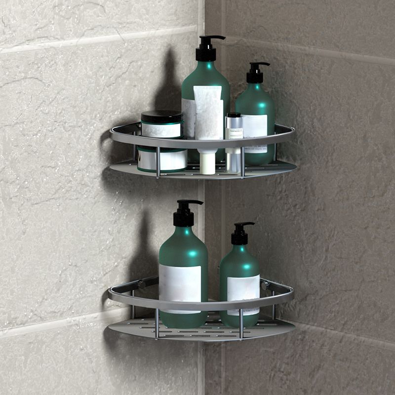 Avtoit | 3-piece modern bathroom accessory set aluminum bathroom shelf in silver