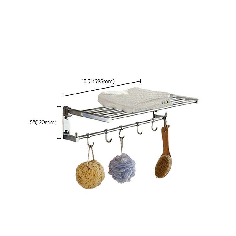 Avtoit | Polished Chrome Modern Bathroom Accessory Set Silver Towel Holder/Bath Shelf