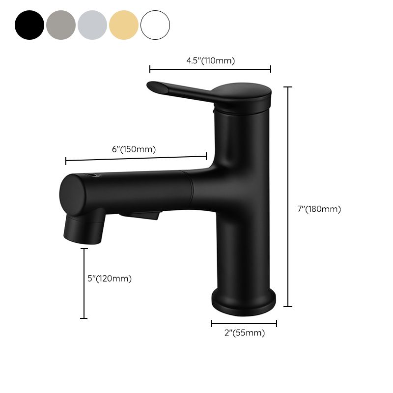 Avtoit | Modern Sink Faucet Copper Single Handle Low Arc Pull-Out Sink Faucet