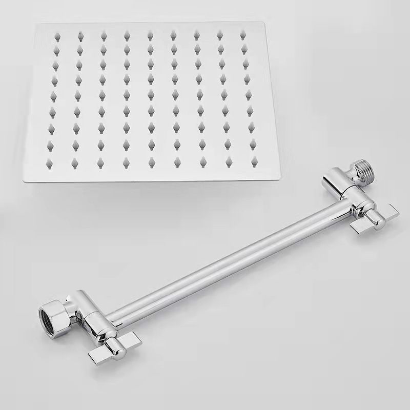 Avtoit | Silver Square Fixed Shower Head Modern Style Wall Mounted Shower Head