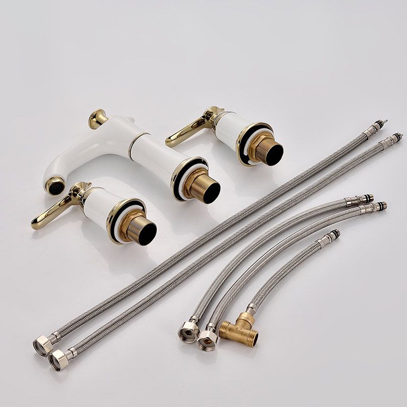 Avtoit | Glam Bathtub Faucet Trim Deck Mounted Lever Handle Swivel Spout Bathtub Faucet